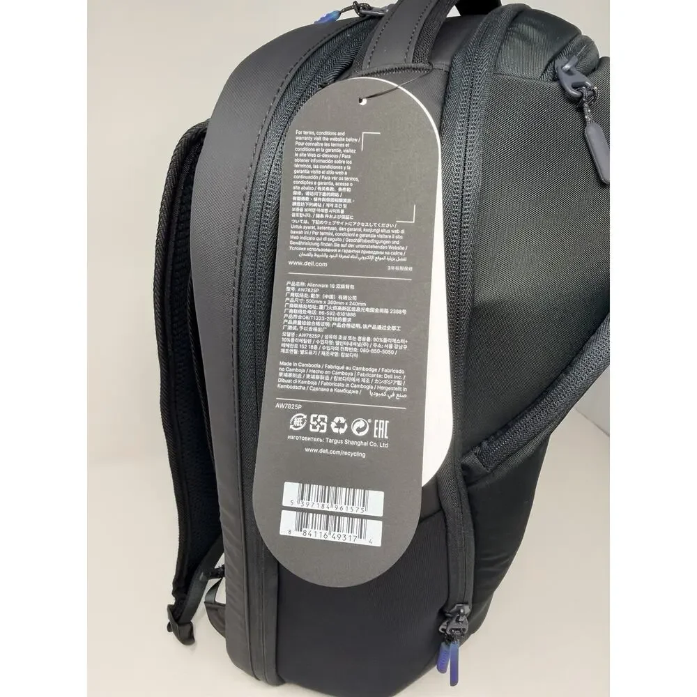 NEW Alienware 18 Gaming Backpack AW7825P DWJ3J